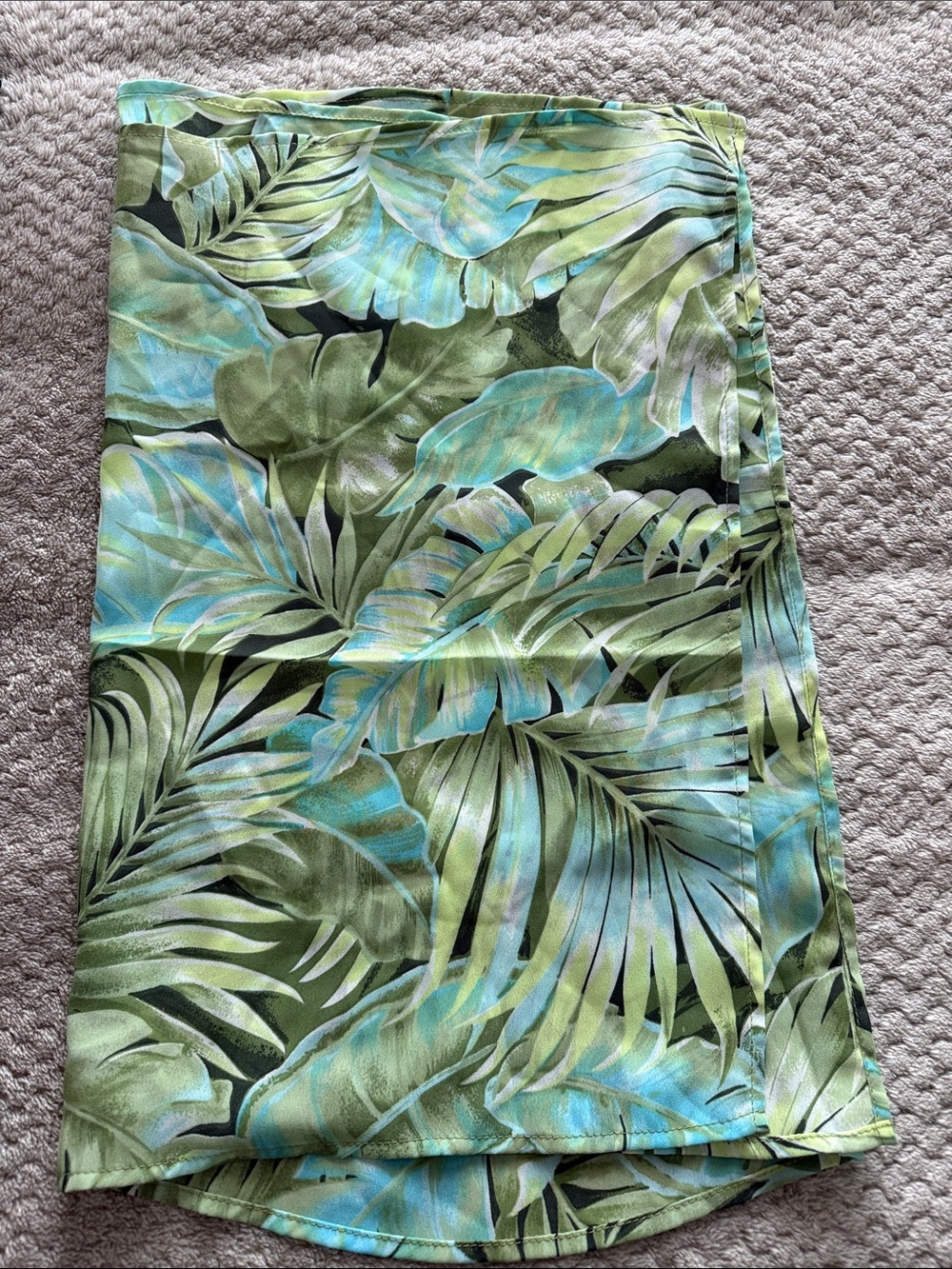 Tropical swimsuit sarong Leaf Print  in Green and Aqua